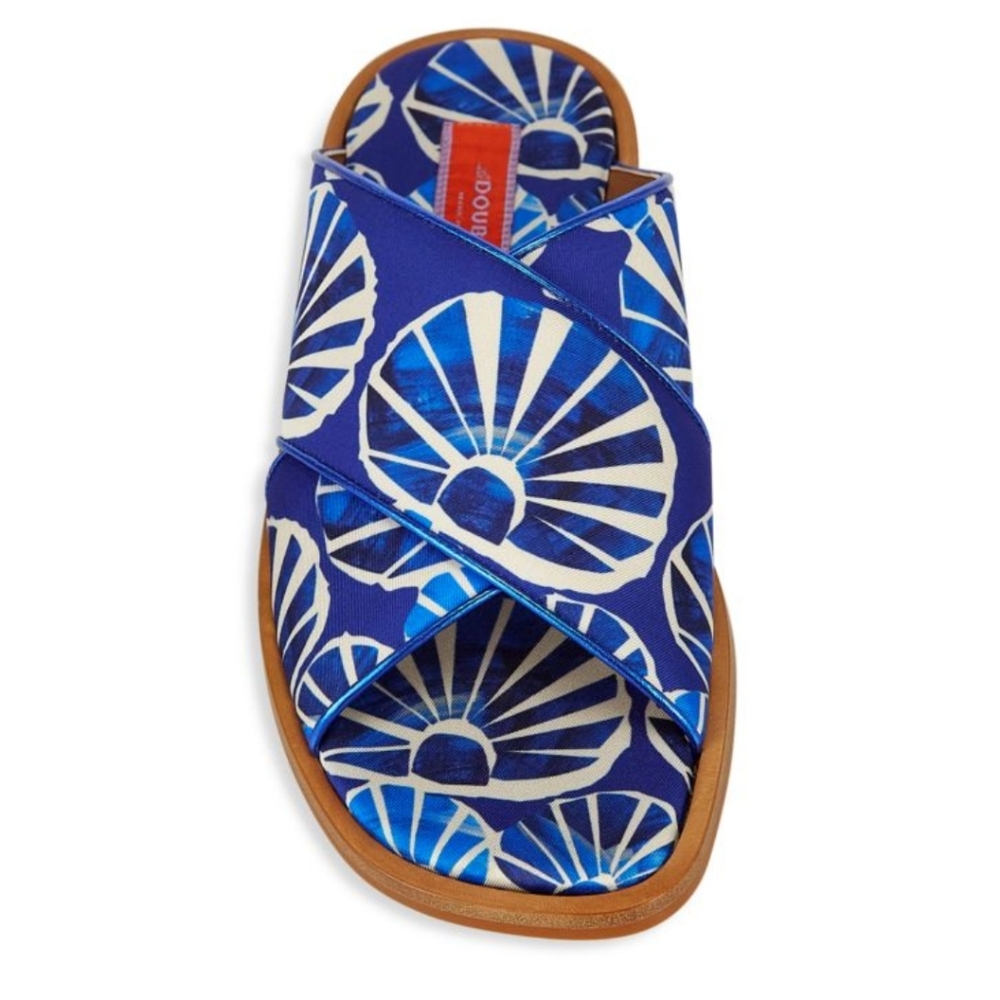 NWOT La Double J Floral Criss Cross Slides